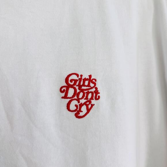 Girls Don't Cry Shirt Mens Large Ringer Tee Embroidered Logo Verdy Los Angeles - Picture 6 of 13